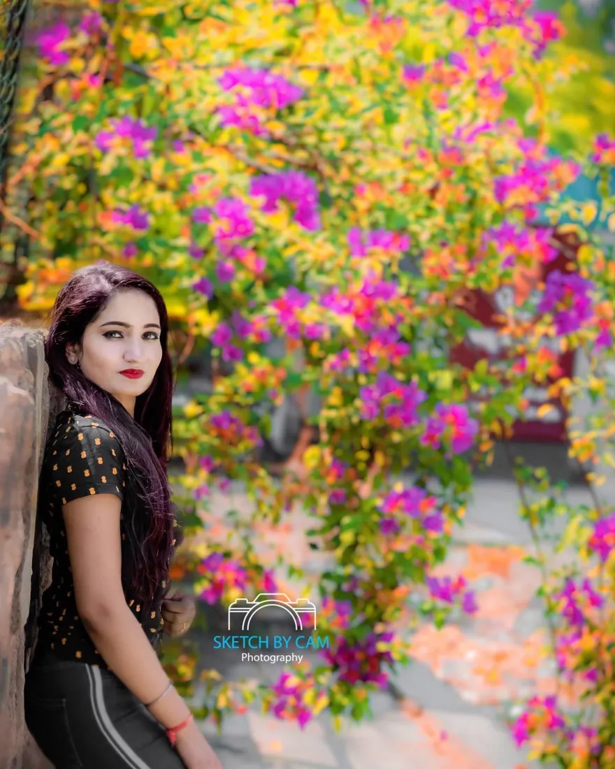 How about flowers in background .
.
.
In frame : vandana.vandy.52 Shot : sketchbycam Retouch: sketchbycam. Photograph by Sketch by Cam.